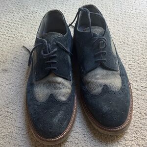 Kenneth Cole Two-Tone Navy and Gray Wingtip Derby Shoes